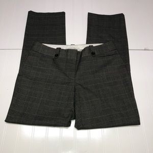 Loft Dress Pant Plaid Charcoal/Green Size 4P